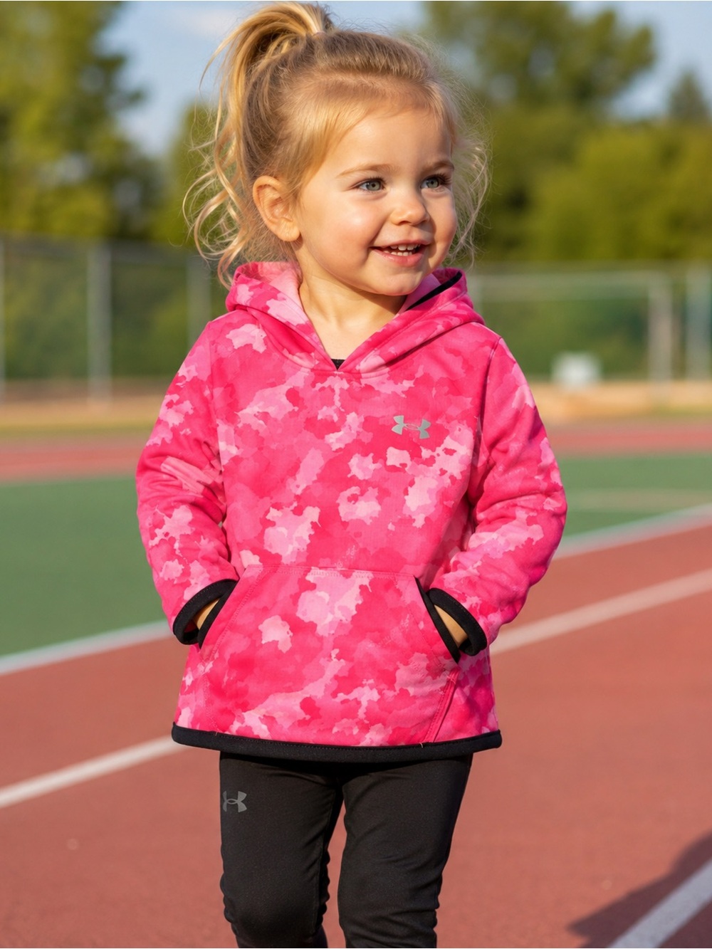 Under Armour Toddler Girls Pink Camo Pullover Hoodie